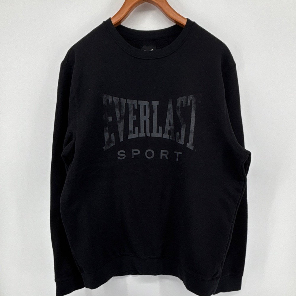 Everlast Sport Men's Black Fleece Pullover Sweatshirt Crew Neck L Weightlifting